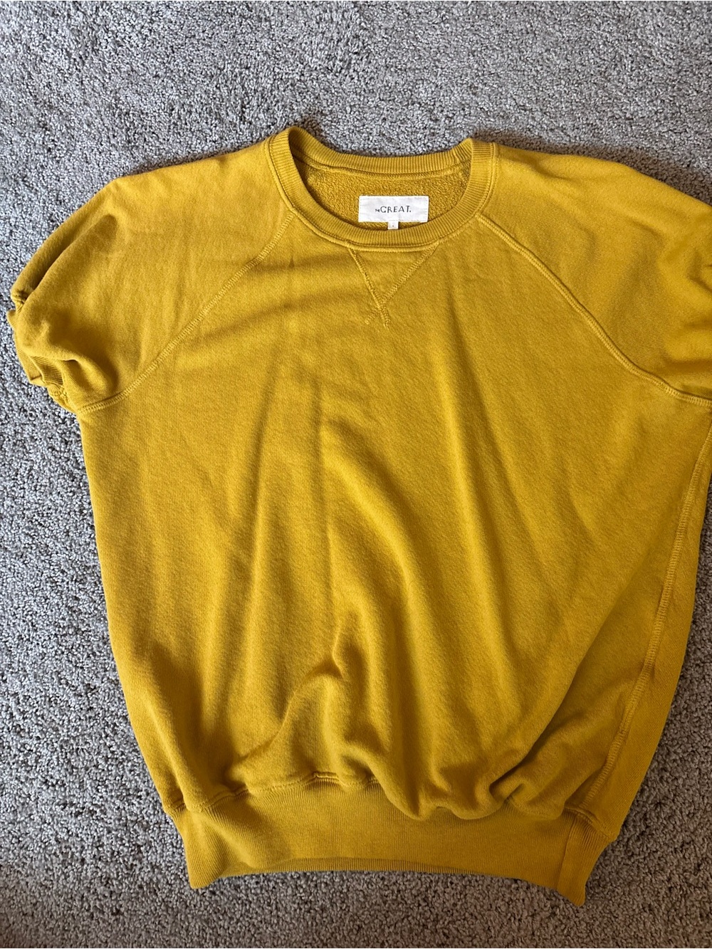 THE GREAT. Crew Sweatshirt in Mustard